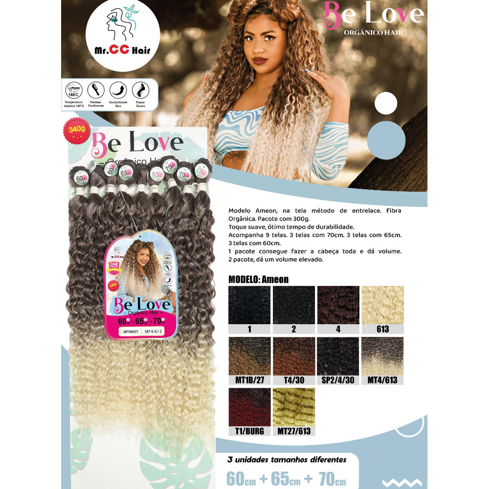 Perucas e Aplique Cabelo Super Orgânico Be love  Entrelace Aplicação Lindos ameon