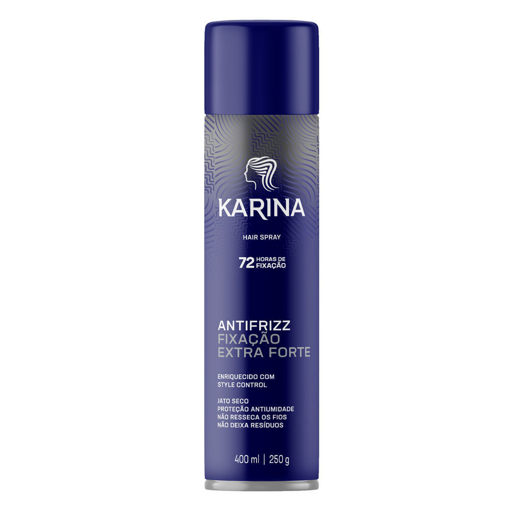 Spray Fixador Karina Antifrizz Fixação Extra Forte Style Control 72 Horas Jato Seco 400ml em Oferta na Shopee