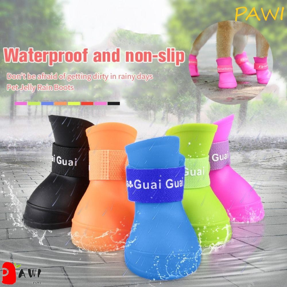 Bota De Borracha PAWI Antiderrapante Capa Para Pés Gato Filhote De Cachorro Quatro Estações Cães Pequenos , Médios E Gra