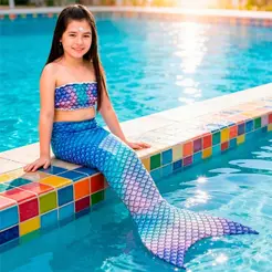 Fantasia Sereia Infantil Calda Que da pra Andar e Top