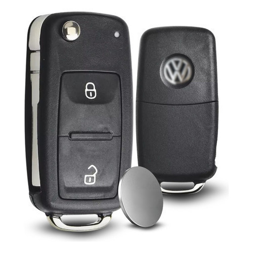Chave Vw Canivete 2 Botões G6 Gol Up Voyage Jetta Golf + Bateria