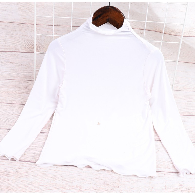 Verão meninas camiseta cor sólida novo estilo primavera outono estilo ocidental roupas infantis de manga comprida topo i