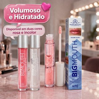 Kit 2 Gloss Big Mouth Volume PHALLEBEAUTY cor Rosa e Incolor em Oferta na Shopee