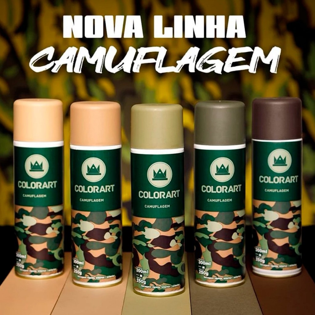 Tinta Spray Camuflagem Fosca Airsoft Caça Colorart