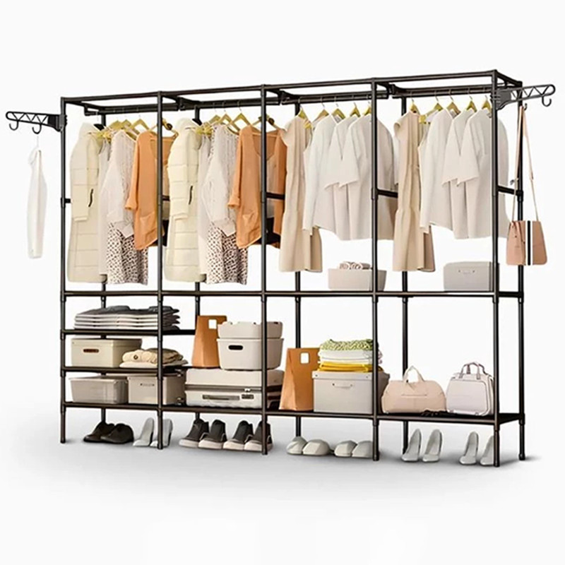 Stand Up Roupa 1/2/3/4 Fileiras Sapateira Organizador Multiuso Para Roupas Cobertores Armário Com Sapateira Organizador