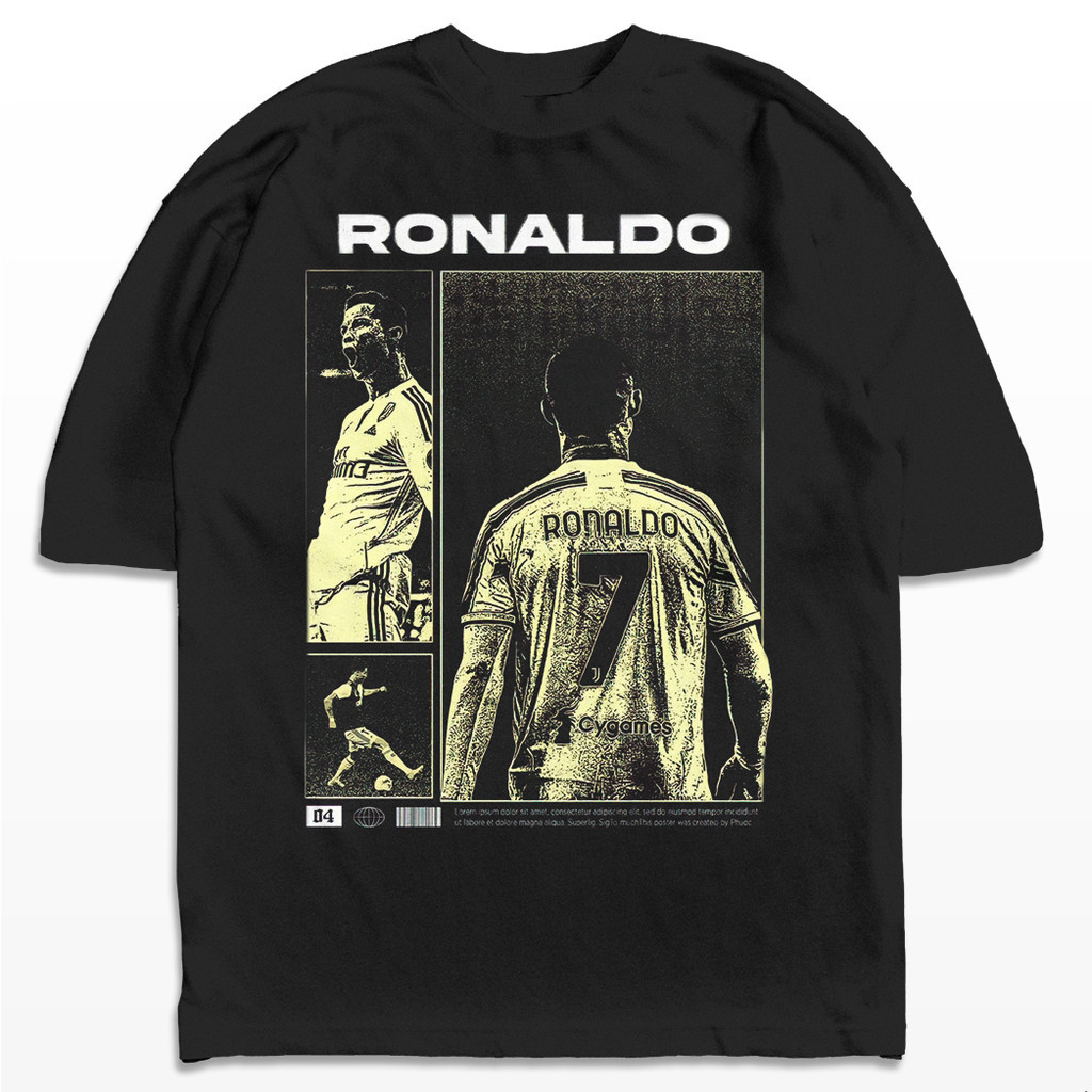 [Camiseta Premium em Algodão Puro]TT Camiseta Oversized Ronaldo Jogador Cristiano Streetwear Harajuku Aesthetic Camisa