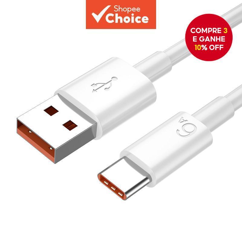 Para Cabo Carregador Tipo C Xiaomi 33W 30W 6A Turbo Carga Rápida Para Poco M3 X3 F2 Mi 11 10 9 Cabo Carregador Redmi em Oferta na Shopee