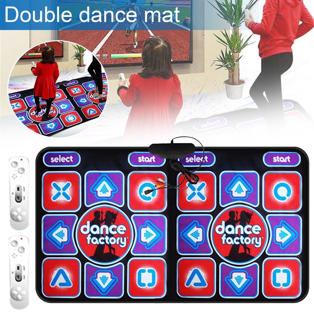 Tapete De Dança Duplo Sem Fio Antiderrapante Com 2 Controle Remoto Multifuncional Para Pc Tv