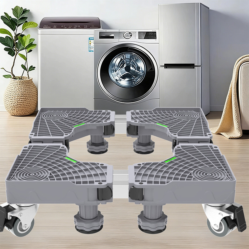 Suporte Para Geladeira / Maquina De Fogão Inox E Lavar Com Rodinhas Base Móvel Flexível Carrinho