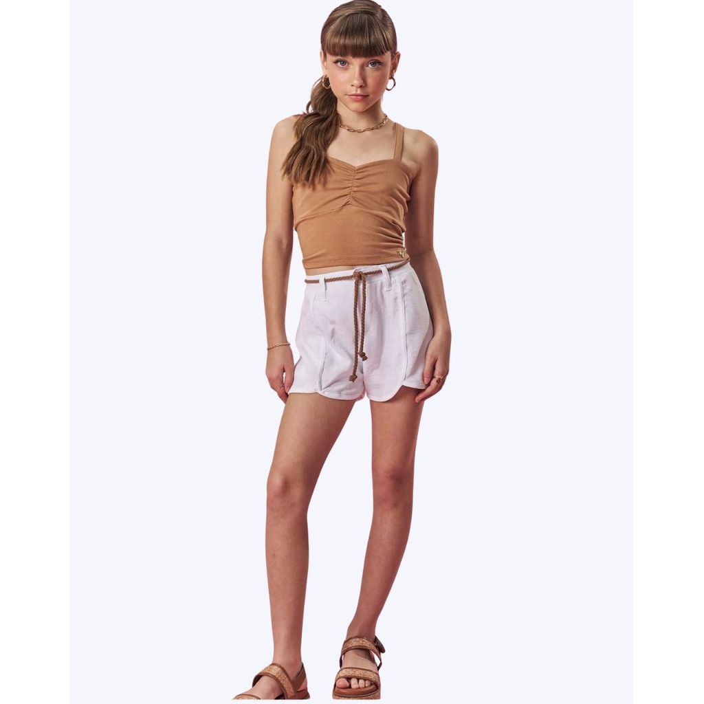 Conjunto Top Cropped em Cotton e Shorts em New Linen Juvenil Feminino Vic&amp;Vicky 85199