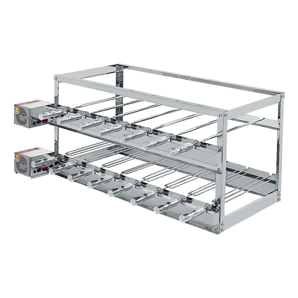 Churrasqueira Giratória Inox Gril 15 Espt Ag 3 Andar 2 Motor