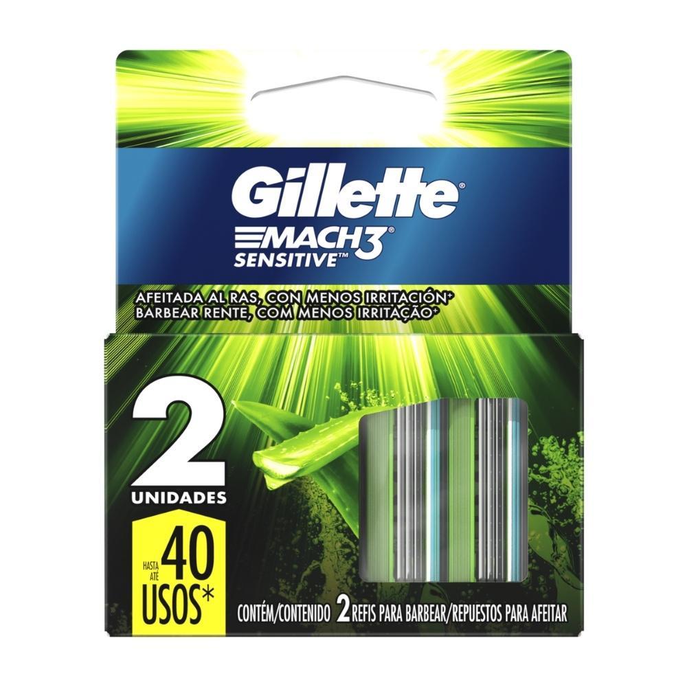 Lamina Gillette Mach 3 Sensitive Com 2 Unidades em Oferta na Shopee