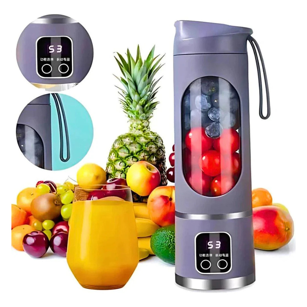 Liquidificador Portátil Recarregável 8 Lâminas 450ml Mini Liquidificador Portátil Shake Suco Recarregavel Usbwhey