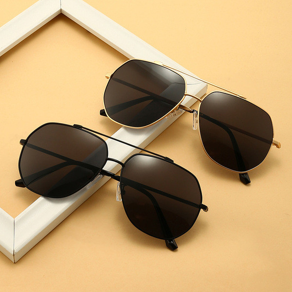 oculos de sol masculino Novo Metal polarizado óculos de sol masculino moda poligonal grande quadro óculos de sol masculi