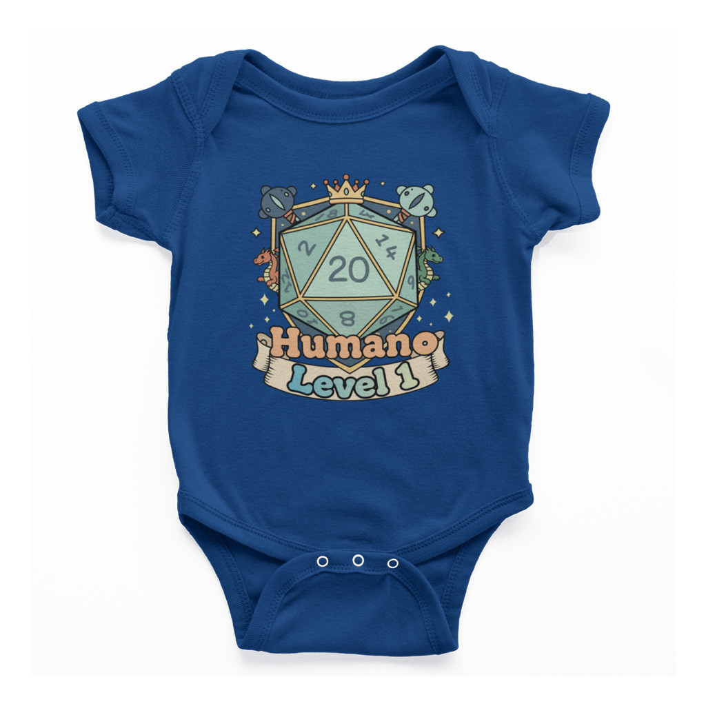 Body Bebê 100% Algodão Rpg D20 Humano Level 1