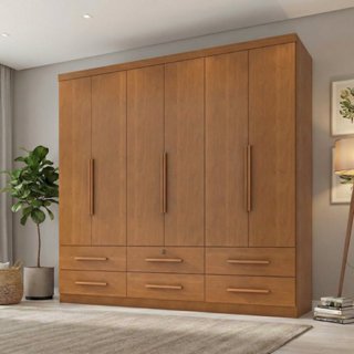 Guarda Roupa Casal Maximus Plus 6 Portas de Bater 6 Gavetas  Cinamomo em Oferta na Shopee