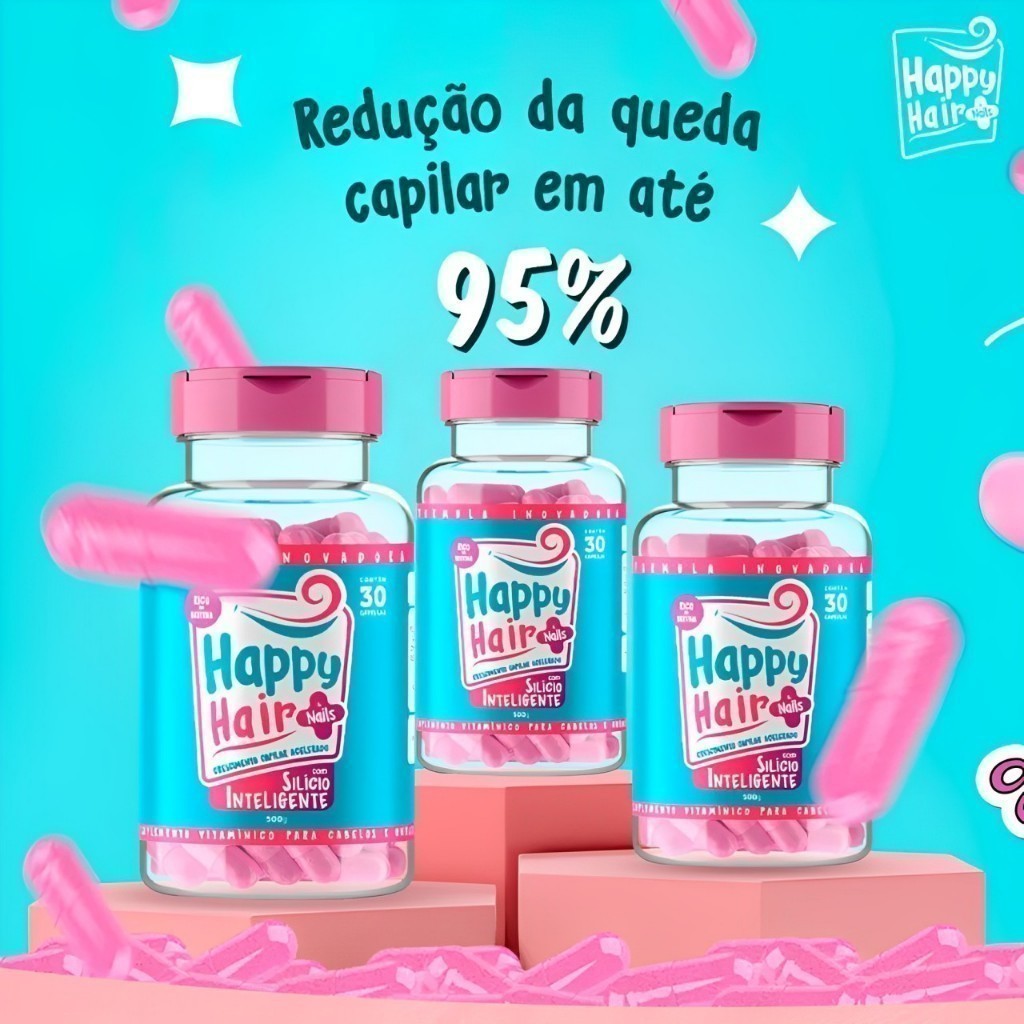 Vitamina Crescimento Capilar - Nutrição para Cabelos Fortes 30 caps 500mg cada frasco
