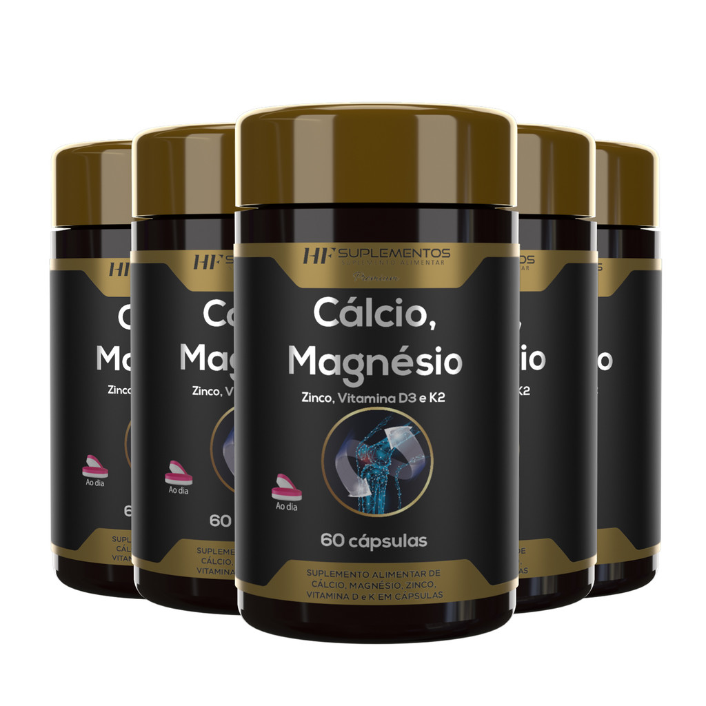 5X CALCIO MAGNESIO ZINCO VIT D3 K2 60CAPS HF SUPLEMENTS