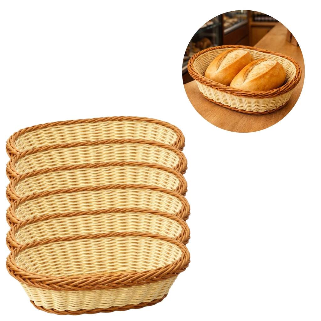6 Cestos Plástico Para Pão Utilidades Domésticas