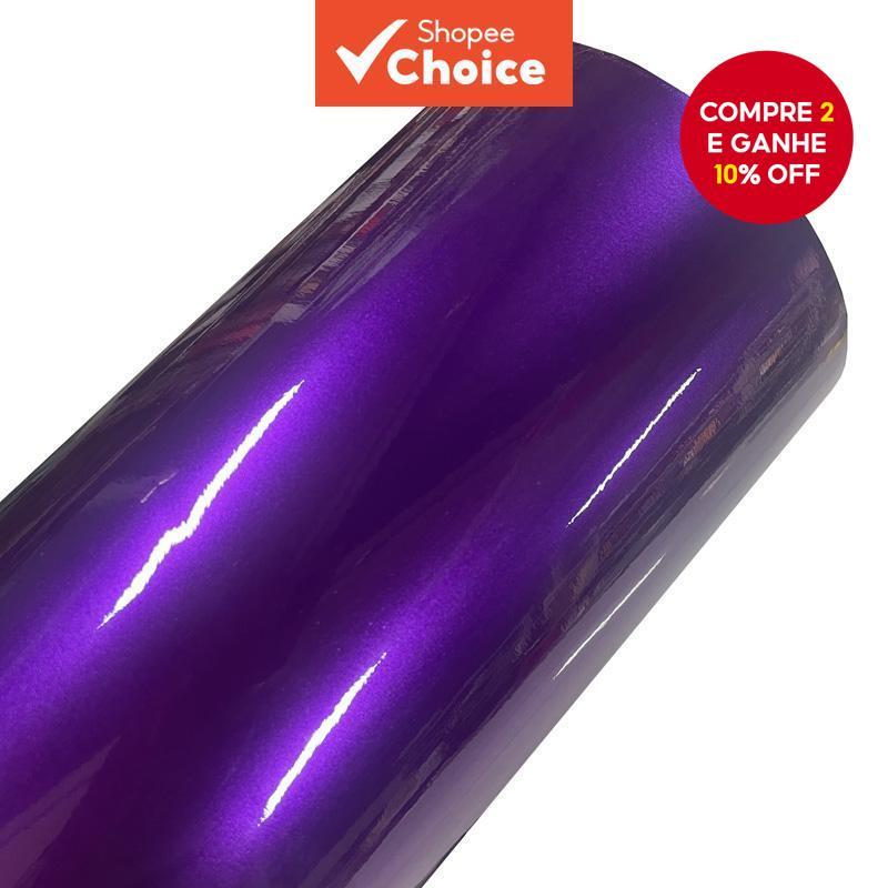  Gloss Candy Roxo Vinil Filme Rolo com Liberação de Ar Adesivo Autoadesivo Esticável para Moto e Carro