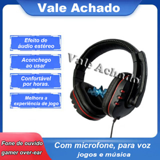 Fone De Ouvido Gamer Com Microfone P2 Para PC , Computador , Videogame , Celular em Oferta na Shopee