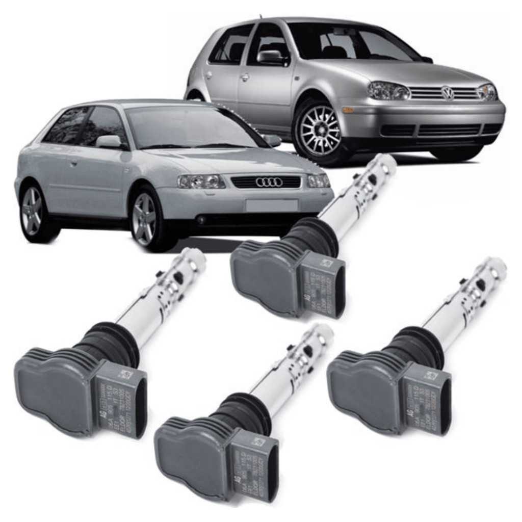 Kit 4 Bobina de Ignição Golf Gti 1.8 20V Turbo Audi A3 e A4 1.8 Turbo 180cv - Original