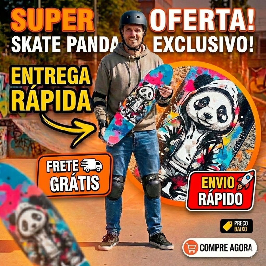 Mini Skate Longboard Radical - Rodas de Silicone & Rolamentos de Alta Precisão - DMR7231