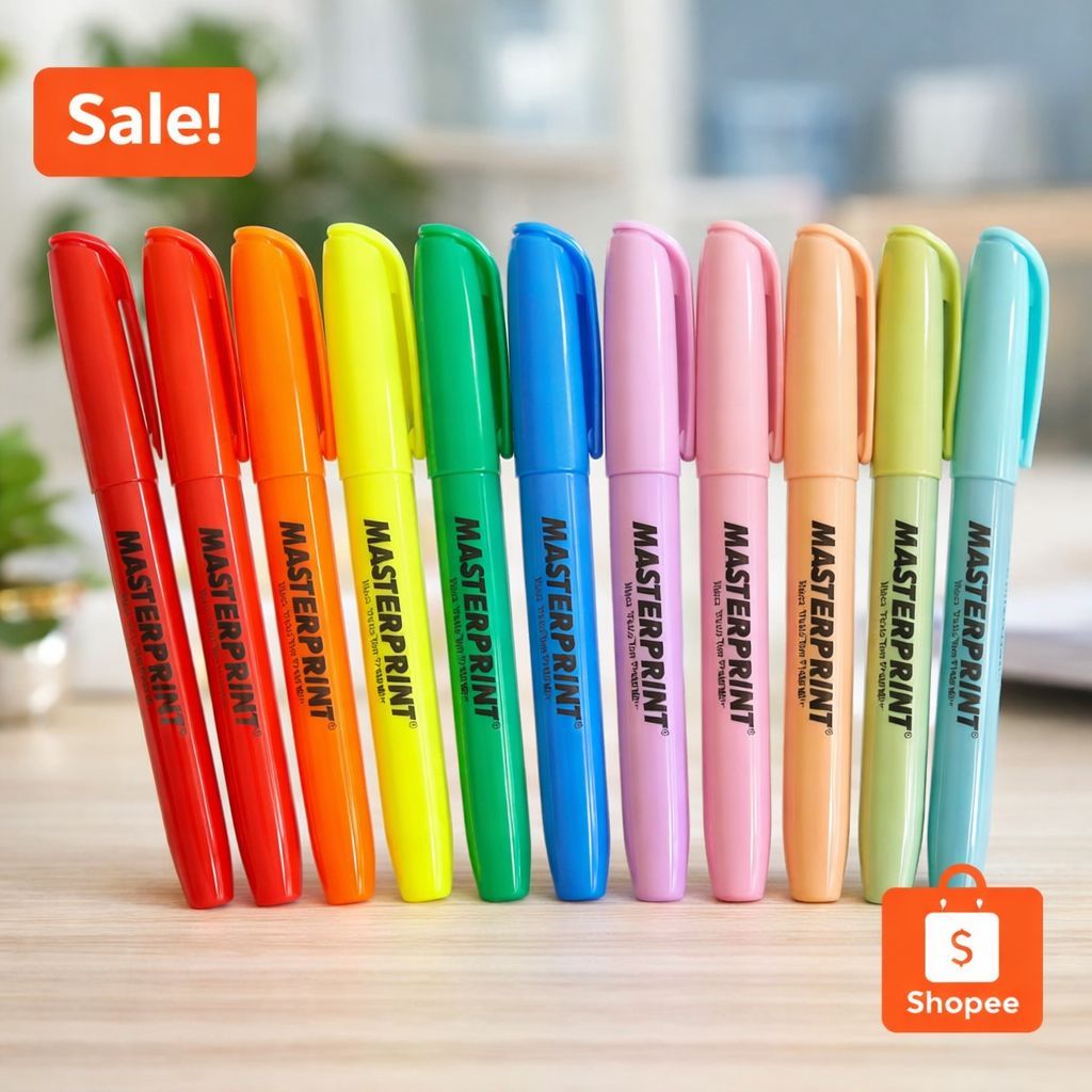 Kit 12 Marca Texto Masterprint (6 Neon + 6 pastel) em Oferta na Shopee