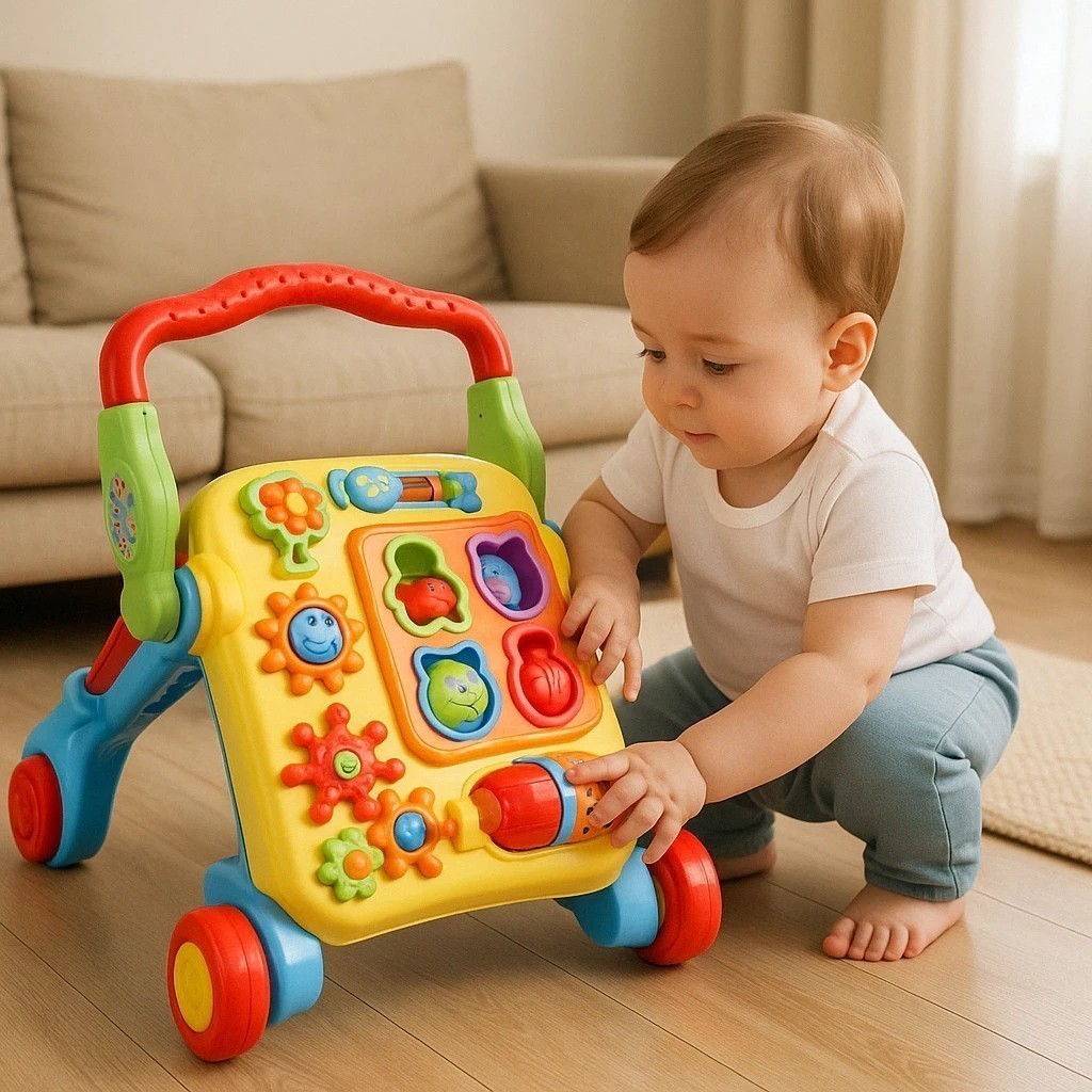 Brinquedo Educativo 4 em 1 Multiatividades Engrenagens Giratórias Estrela Deslizante Sensorial