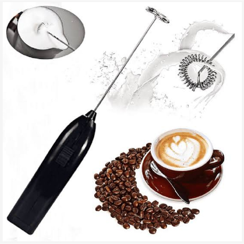 Misturador Elétrico Mini Mixer Inox Portátil Multiuso Para Café Leite Ovos Whey