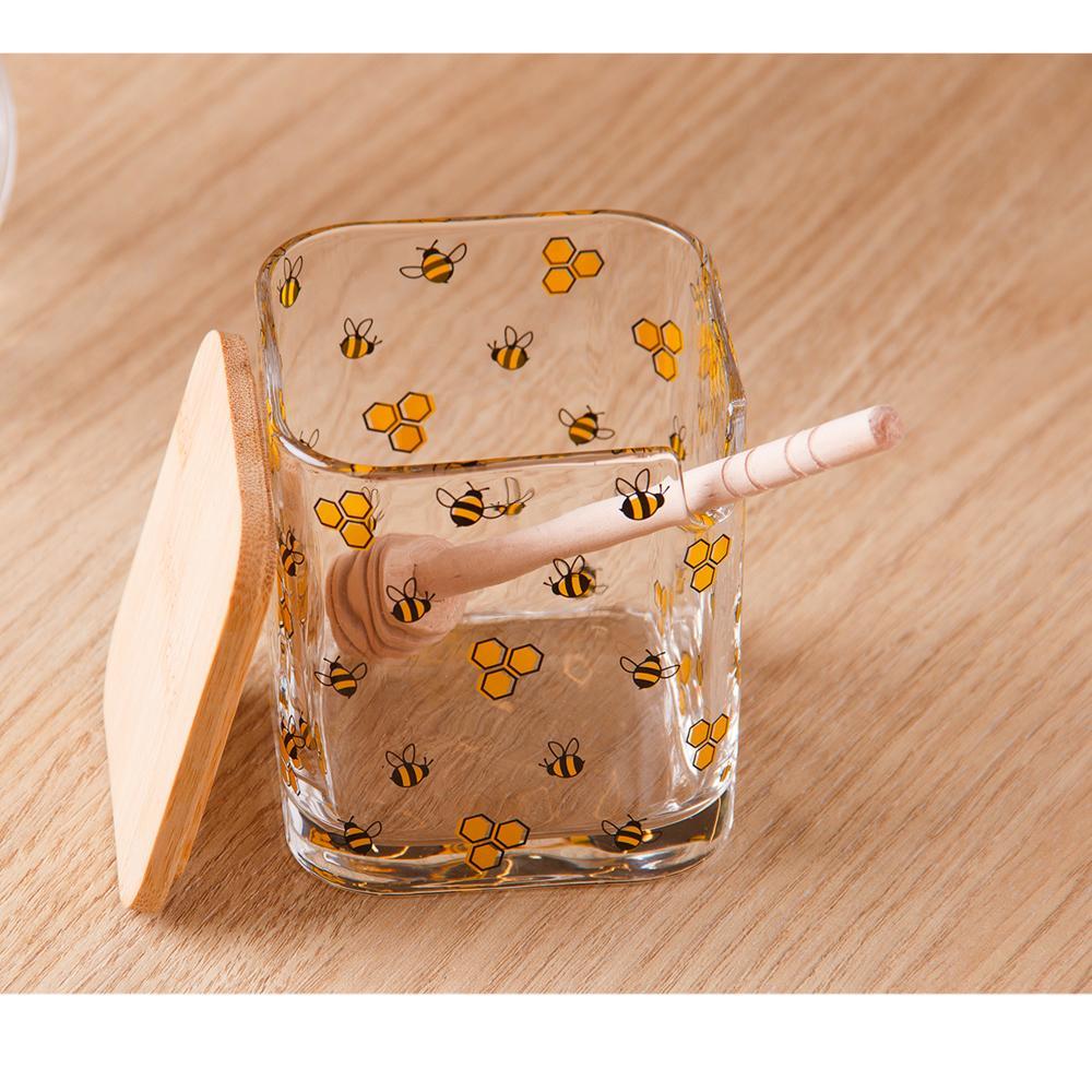 Meleira com Tampa e Pegador Bambu Bee Lyor 8cm x 9,5cm Vidro em Oferta na Shopee