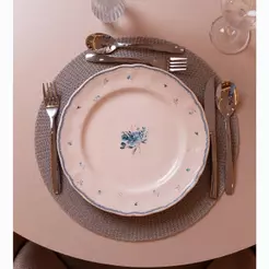 Prato Raso Wolff Florescer 27cm Azul Cerâmica