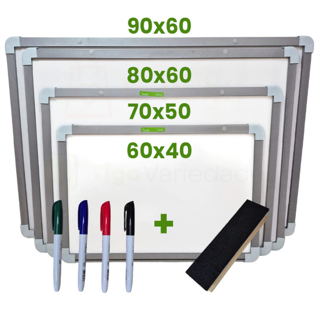 Lousa Escolar Quadro Branco Moldura MDF Aluminizado