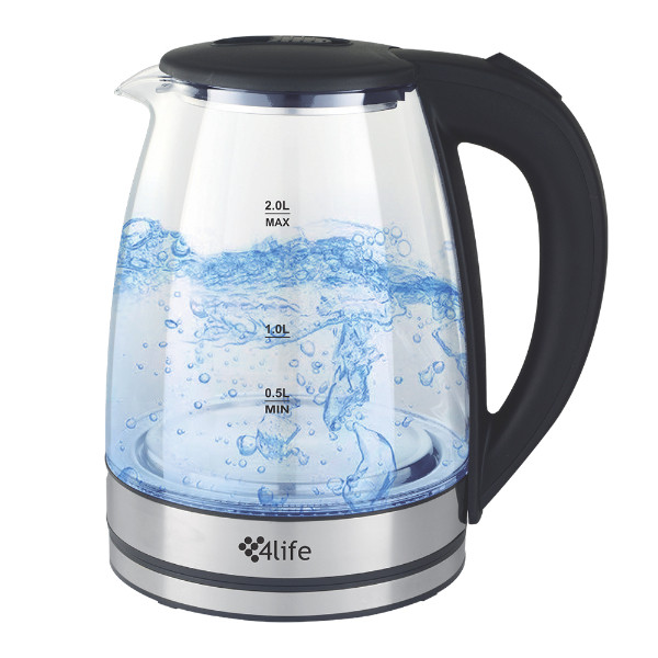 Chaleira Jarra Bule Elétrica Vidro Transparente 1.8l 1200w Prateado chaleira