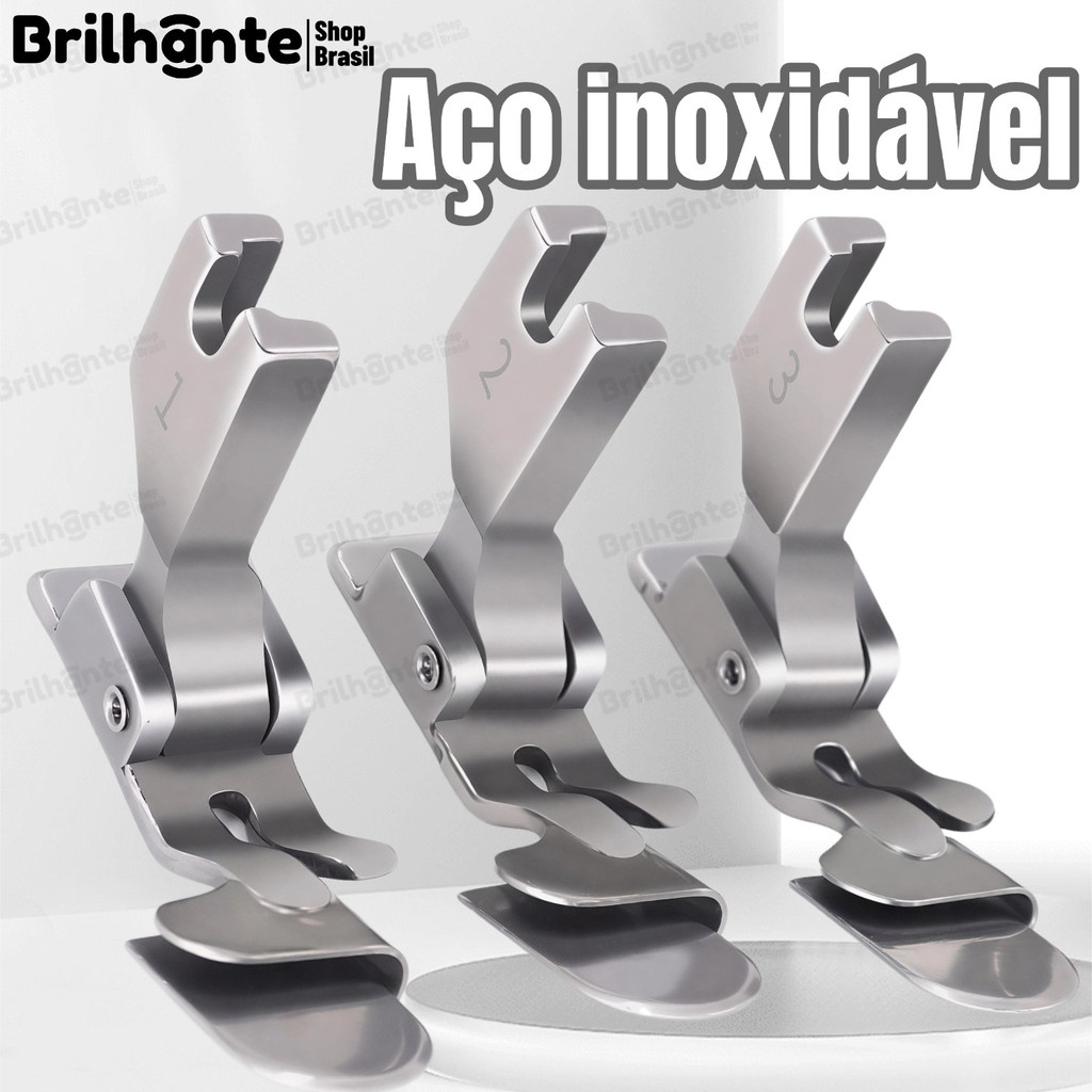 Calcador De Barra Bainha Dobra Bolso P351 Ajustável Pezinho Para Máquina Reta Industrial De Costura