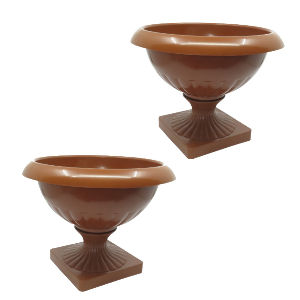 Kit 2 Vasos Decoração Grego Hera Terracota *Taça Baixa