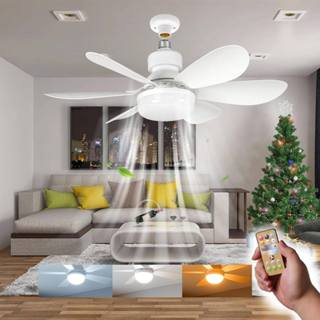 Lâmpada Ventilador 6 Pás 60w/80w De Teto,110V/220V Bivolt, E27 Com Controle Luz Ajustável Forte DMS em Oferta na Shopee