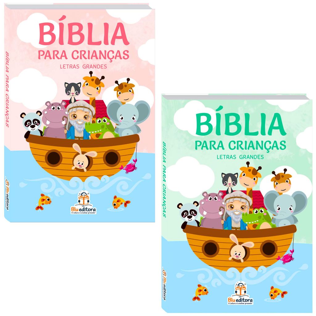 Bíblia Para Crianças Infantil Letras Grandes Menina Menino