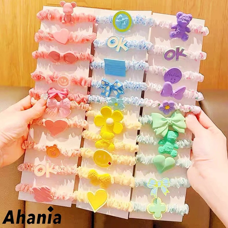 Ahania Kit De 5 Rabico Elastico De Cabelos Para Meninas Com Acessorios Emborrachado Animado Cor Aleatorios