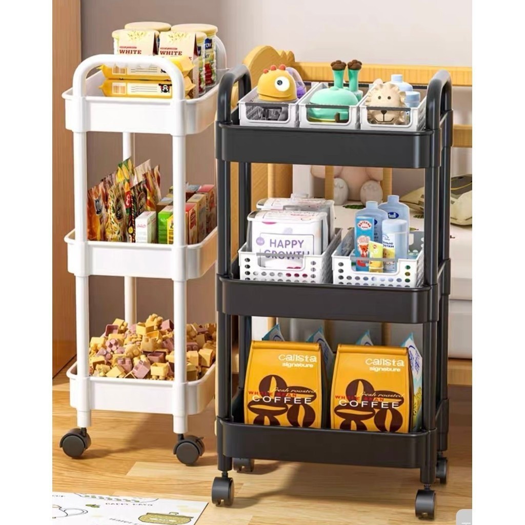 Organizador Móvel Multiuso com 4 Prateleiras e Rodinhas | Carrinho Organizador Resistente | Casa, Cozinha e Banheiro