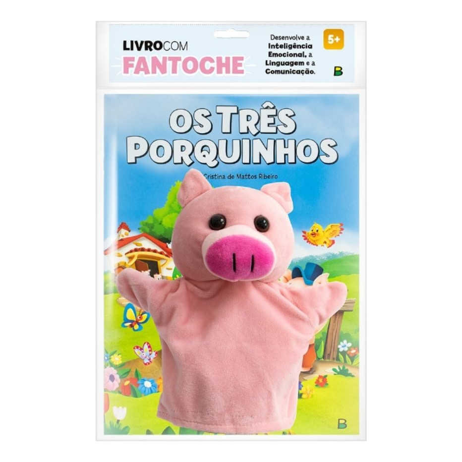 Livro Com Fantoche: Os 3 Porquinhos História Clássica Infantil Estimula Linguagem e Comunicação Educativo - Todolivro