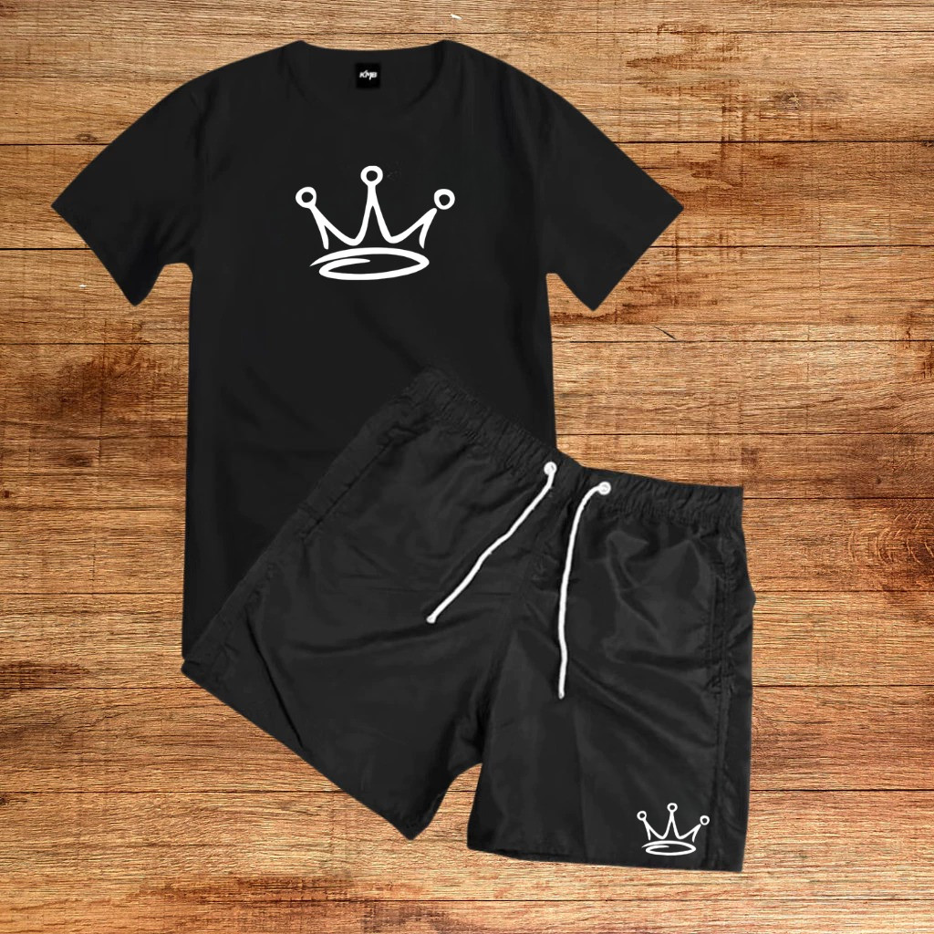 Conjunto Kit Camiseta 100% algodão E Bermuda Tectel