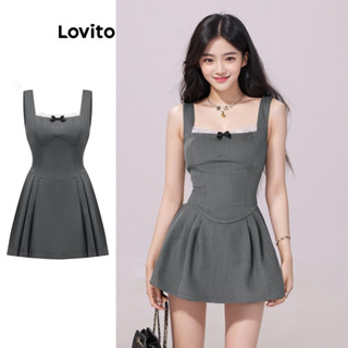 Lovito Vestido elegante de botões simples para mulheres L110AD516 em Oferta na Shopee
