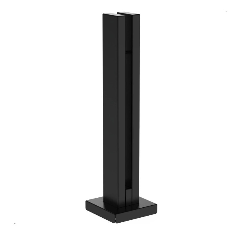 Torre Guarda-Corpo Coluna Pinça Preto 30cm Para Vidro 2 Furo