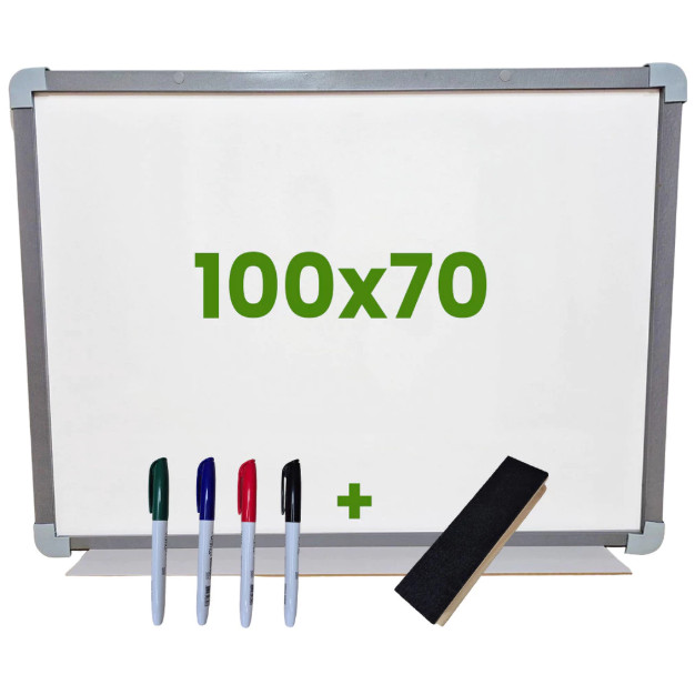 Lousa Escolar Quadro Branco Moldura MDF Aluminizado 100x70 em Oferta na Shopee