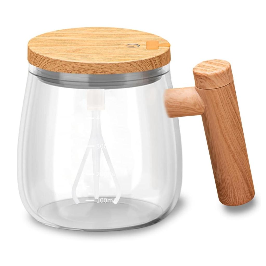 CANECA MIXER ELÉTRICA USB VIDRO BOROSSILICATO 400ML