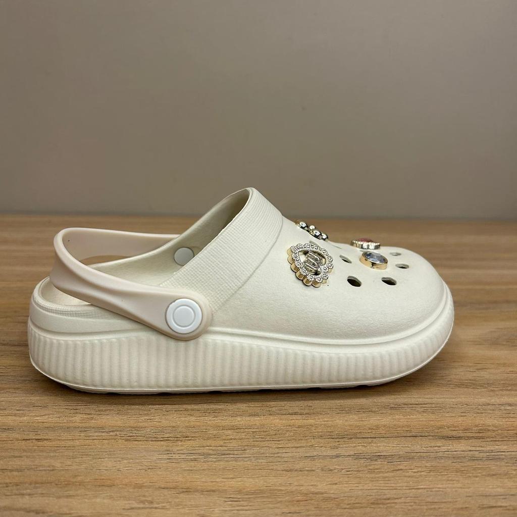 Babuche Infantil Molekinha 2591103 Menina Jibbitz Leve Macia Confortável Chinelo Criança Decorado