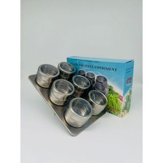 Porta Condimento Inox Magnético Com 6 Porta Tempero em Oferta na Shopee