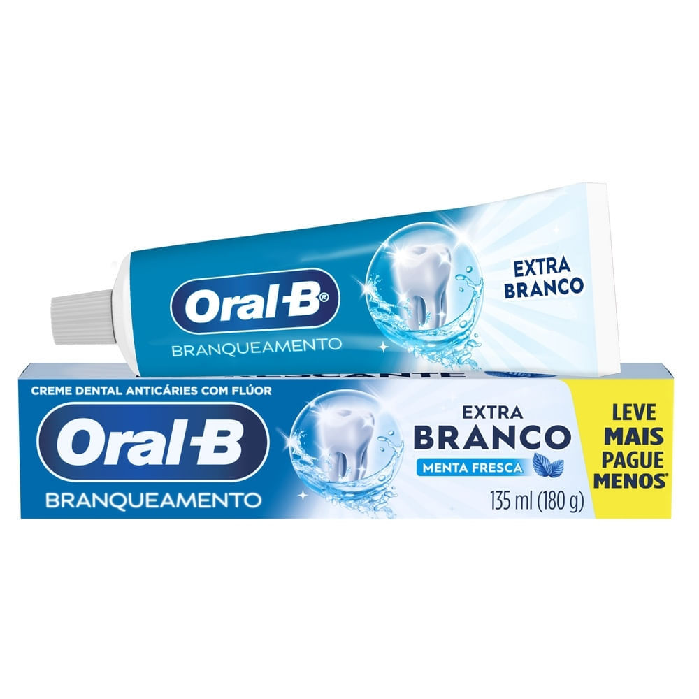 Creme Dental Oral-B Extra Branco 180g Leve Mais Por Menos em Oferta na Shopee
