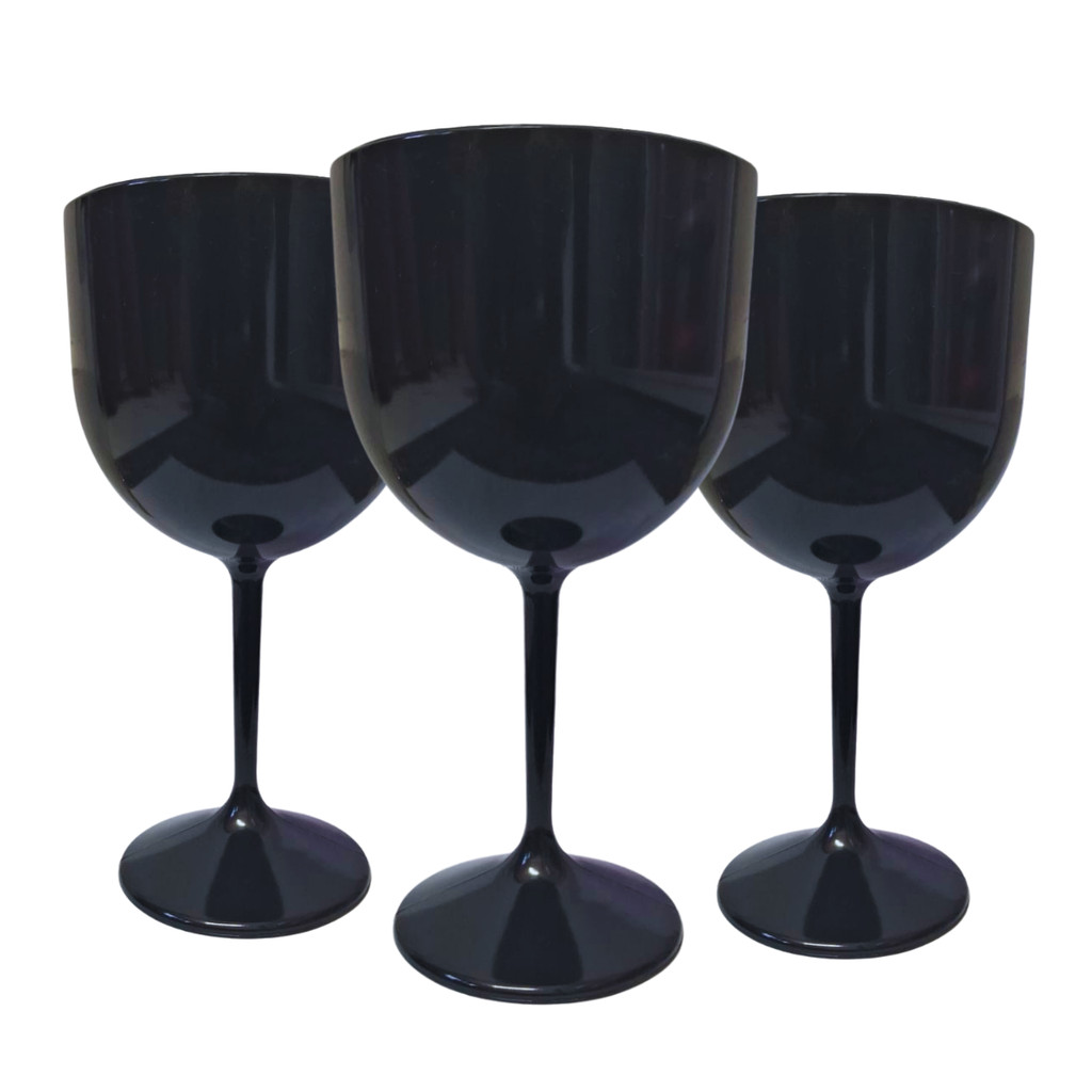 Kit 10-20 Taças De Acrílico Gin Sólida Preto Premium 450ml Festas Drinks Eventos em Oferta na Shopee